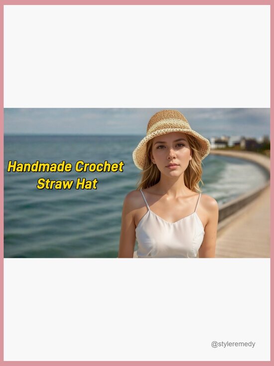 Floppy Big Beach Straw Hat Foldable Wide Brim Packable Sun Hat Travel Fedora main image 7